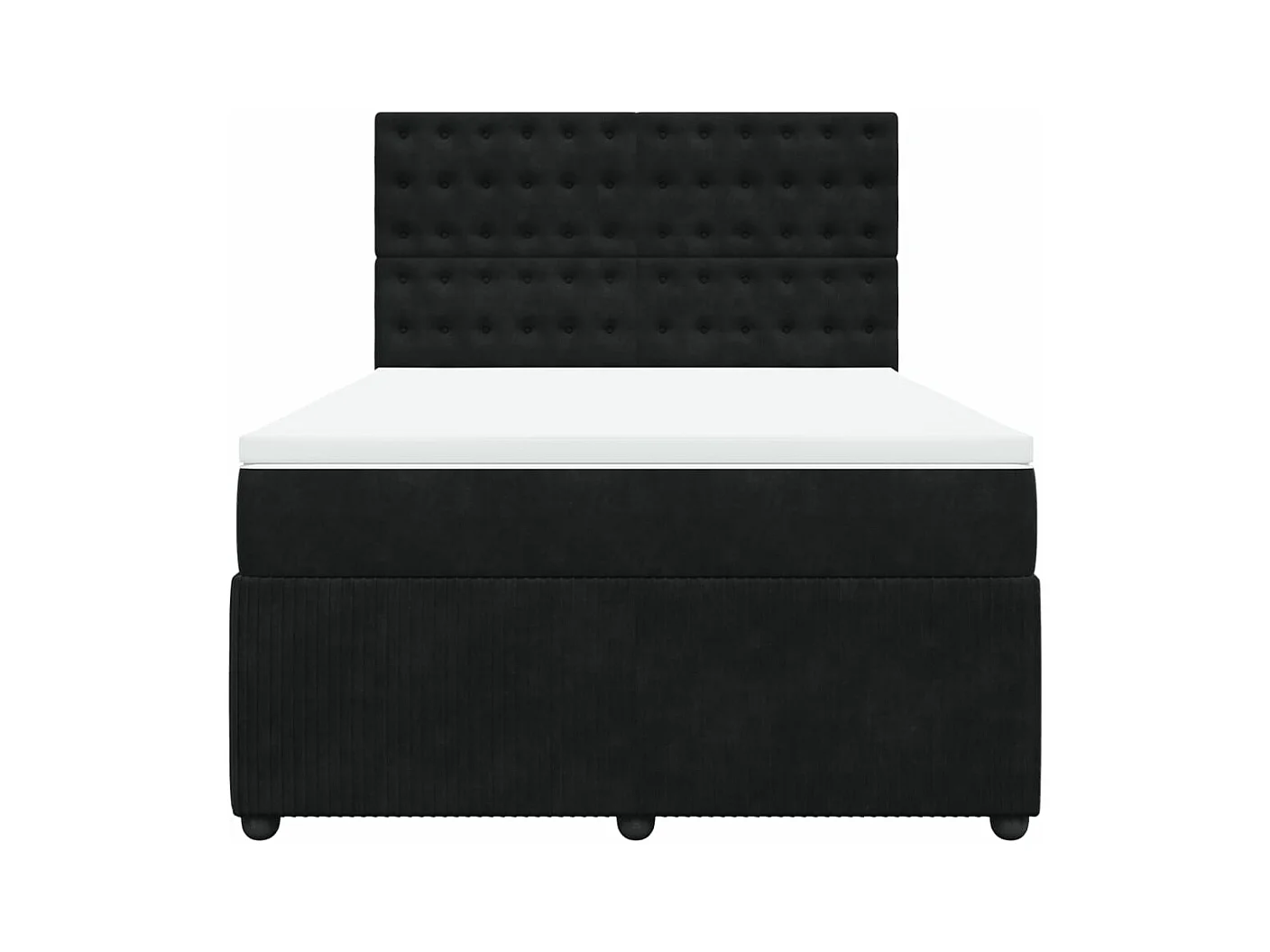 Sommier à lattes de lit avec matelas Noir 140x190 cm Velours