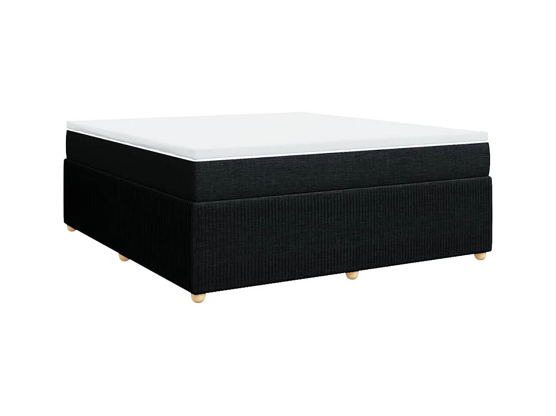 Sommier à lattes de lit avec matelas Noir 180x200 cm Tissu