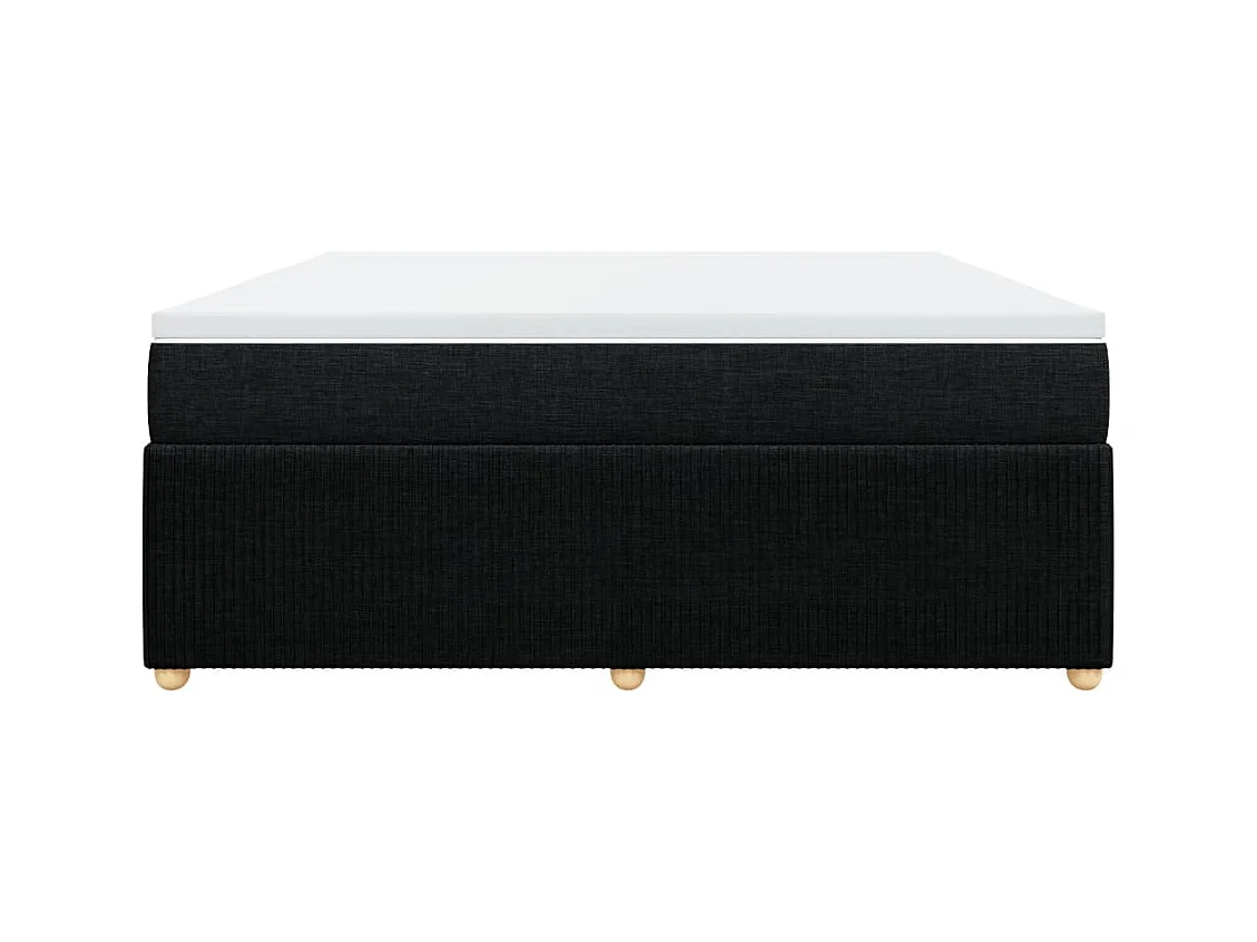 Sommier à lattes de lit avec matelas Noir 180x200 cm Tissu