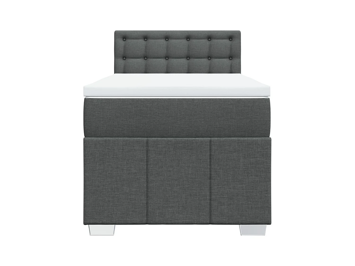 Cama com molas/colchão 100x200 cm tecido cinza-escuro