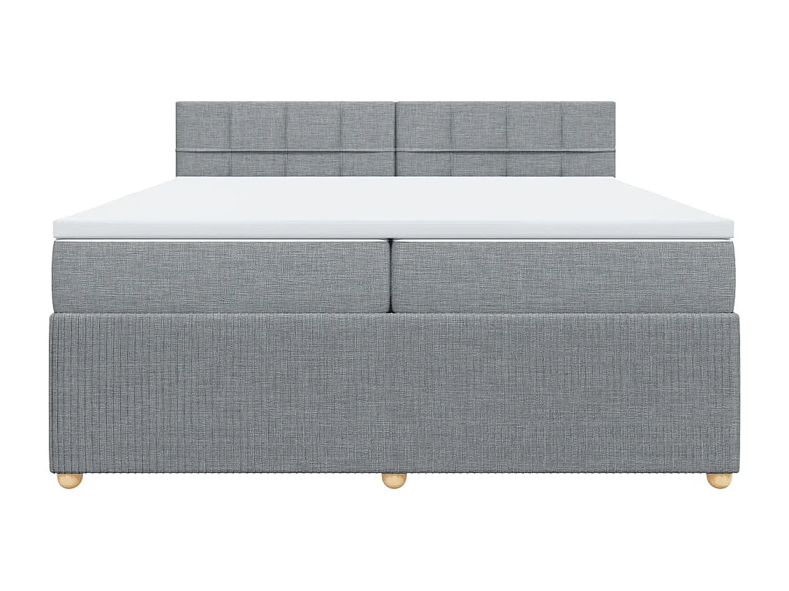 Sommier à lattes de lit avec matelas Gris clair 200x200cm Tissu