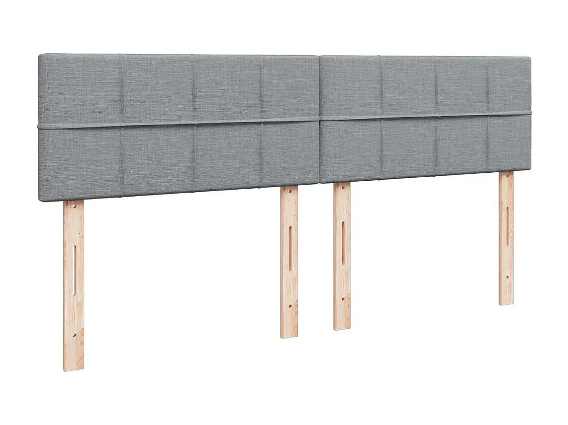 Sommier à lattes de lit avec matelas Gris clair 200x200cm Tissu