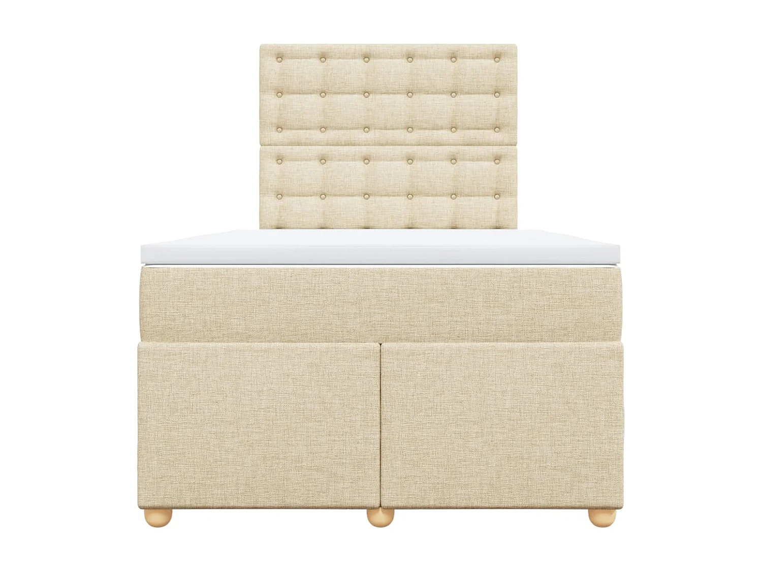 Cama com molas/colchão 120x200 cm tecido cor creme