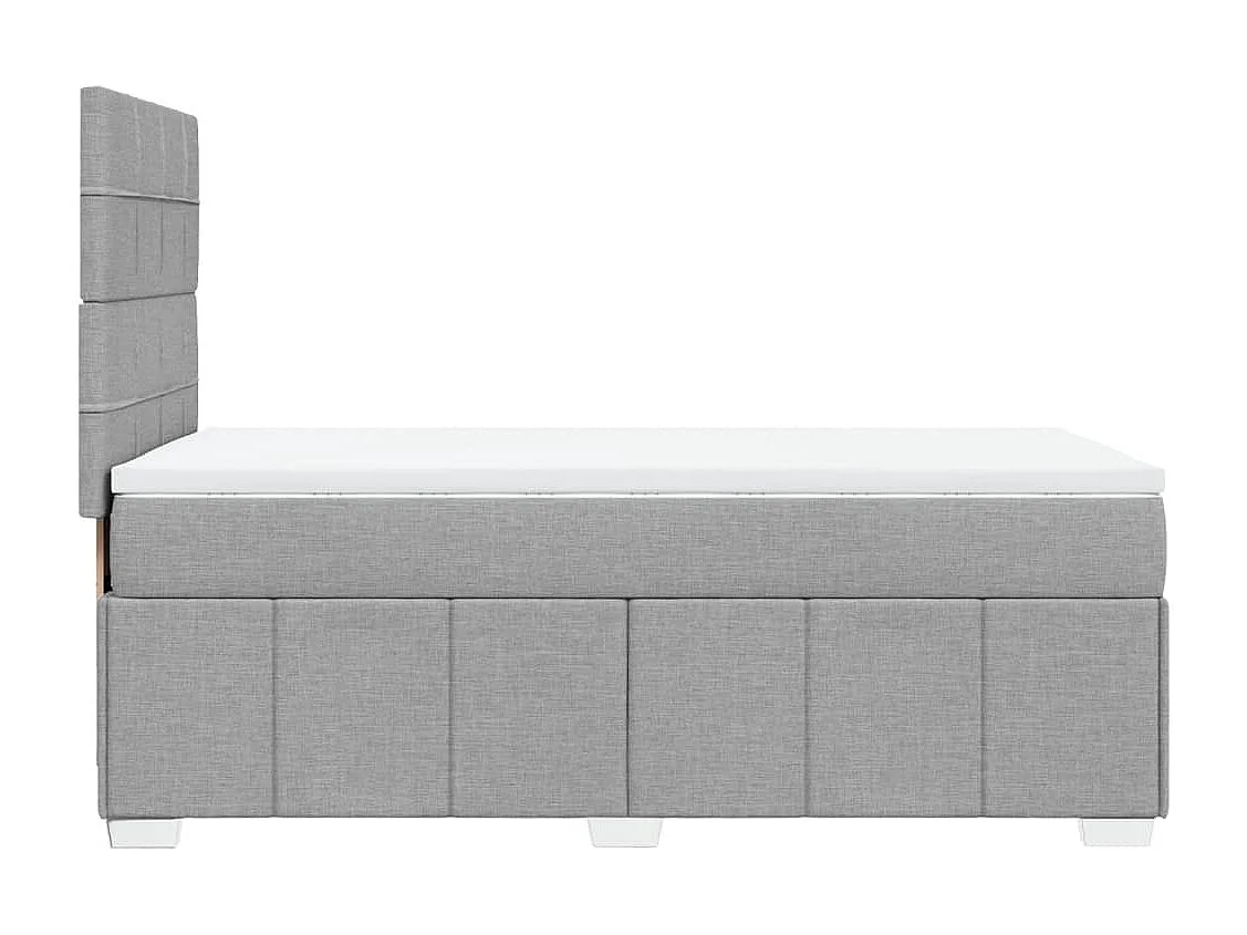 Sommier à lattes de lit avec matelas Gris clair 90x200 cm Tissu
