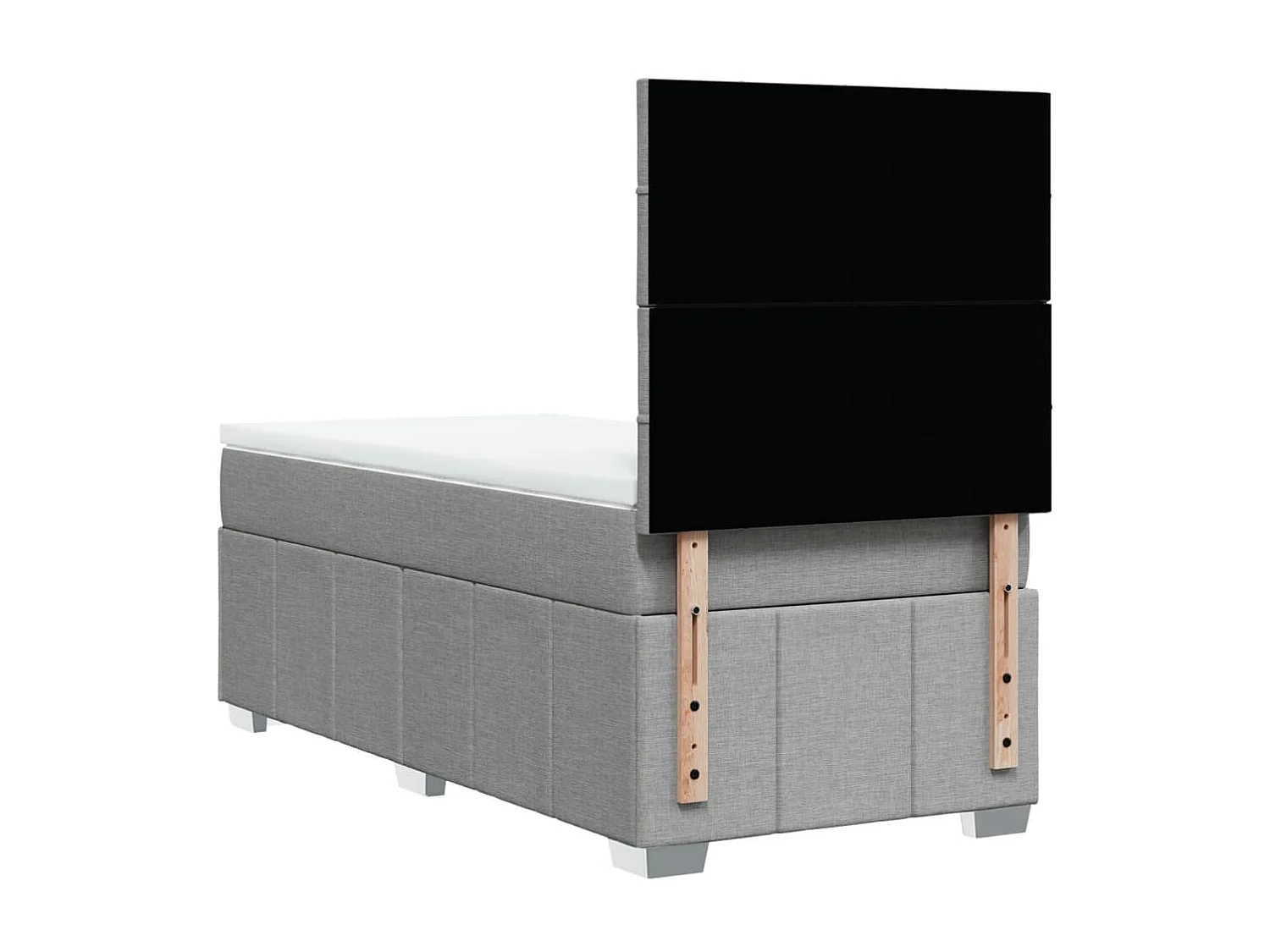 Sommier à lattes de lit avec matelas Gris clair 90x200 cm Tissu