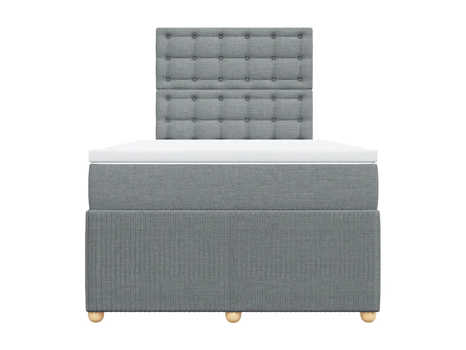 Sommier à lattes de lit et matelas gris clair 120x190 cm tissu
