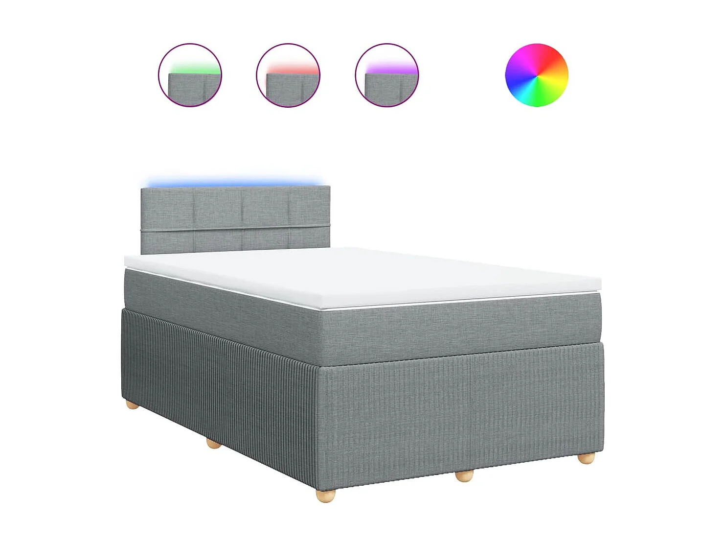 Cama com molas/colchão 120x200 cm tecido cinza-claro