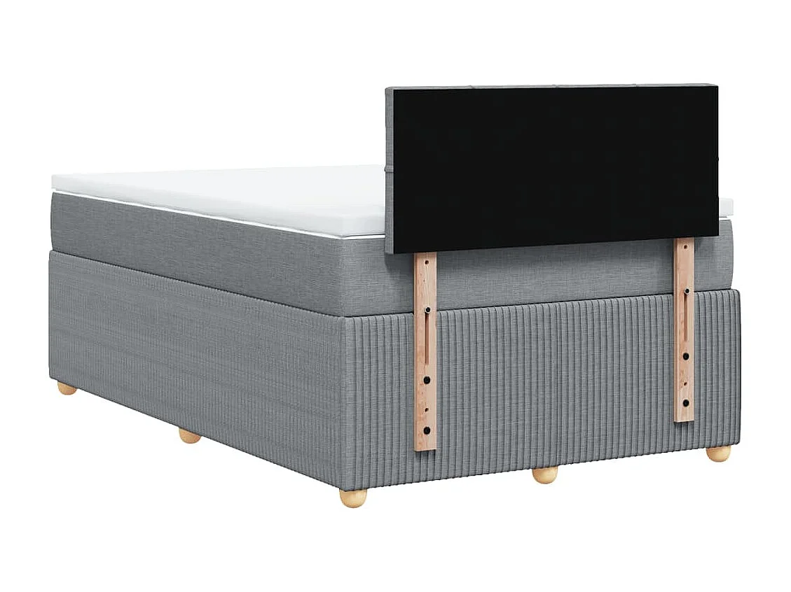 Cama com molas/colchão 120x200 cm tecido cinza-claro