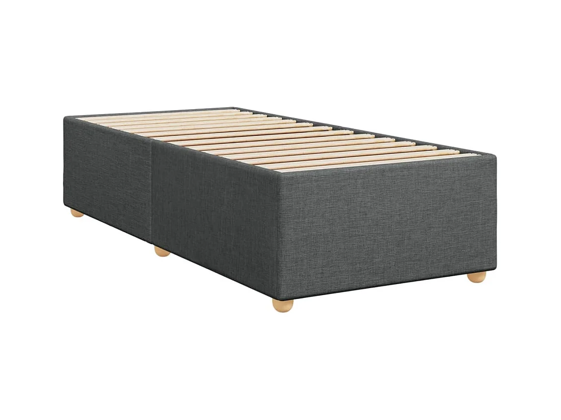 Sommier à lattes de lit avec matelas Gris foncé 100x200cm Tissu
