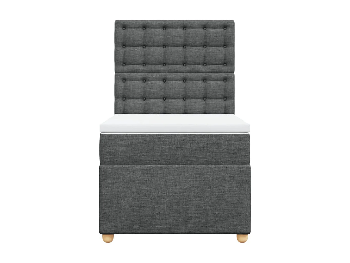 Sommier à lattes de lit avec matelas Gris foncé 100x200cm Tissu