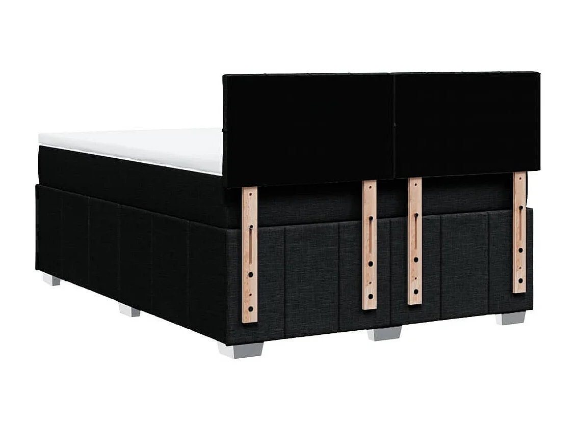 Boxspring met matras stof zwart 160x200 cm