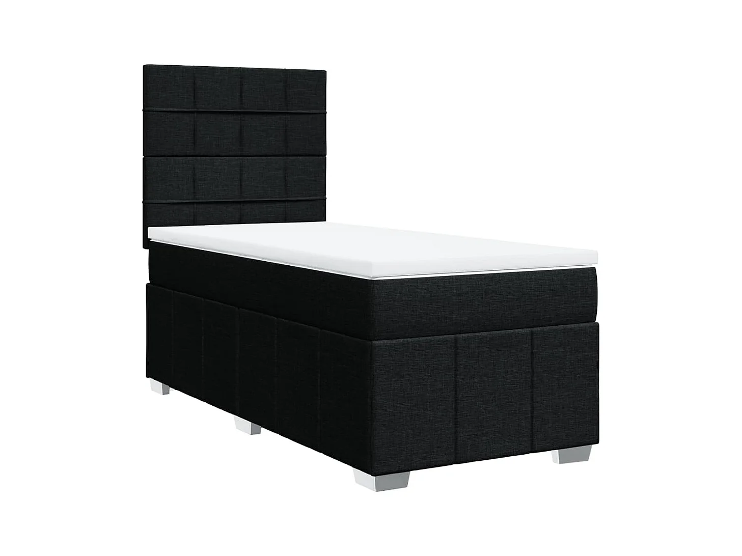Cama com molas/colchão 80x200 cm tecido preto