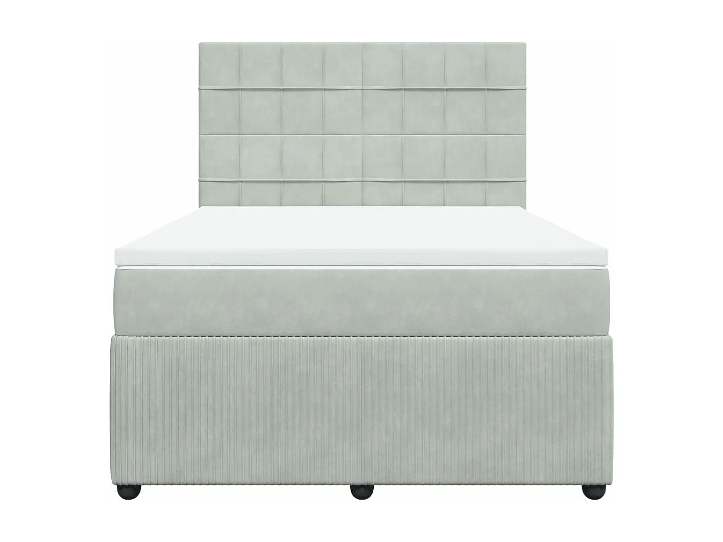 Boxspring met matras fluweel lichtgrijs 140x190 cm