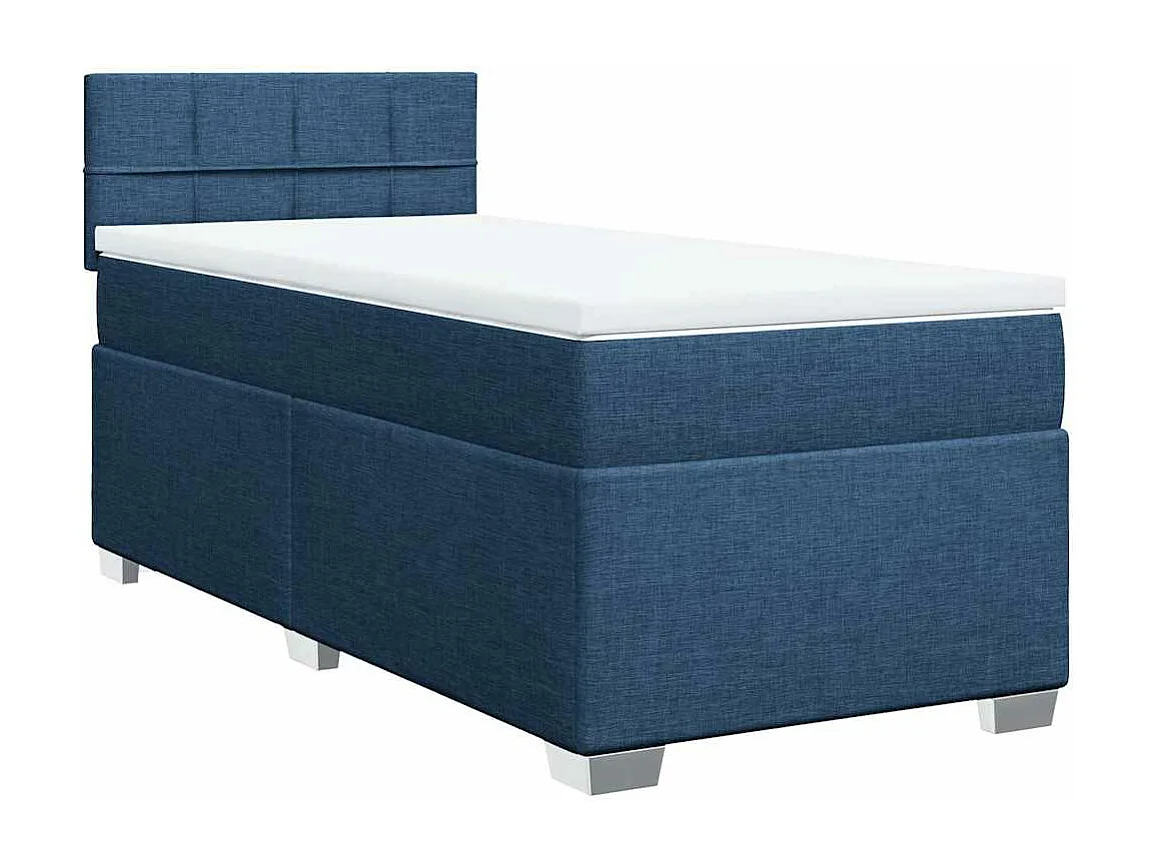 Sommier à lattes de lit avec matelas Bleu 80x200 cm Tissu