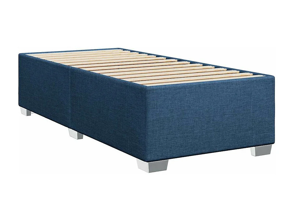 Cama com molas/colchão 80x200 cm tecido azul