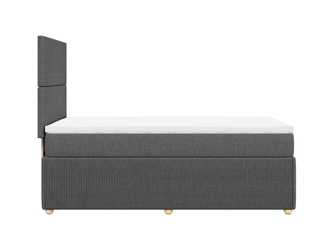 Cama com molas/colchão 80x200 cm tecido cinzento-escuro