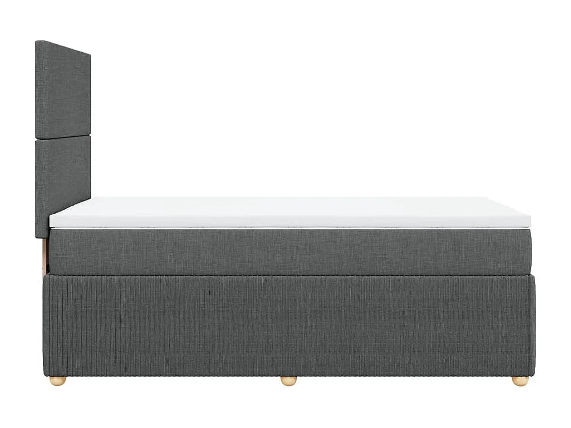 Cama box spring con colchón tela gris oscuro 80x200 cm