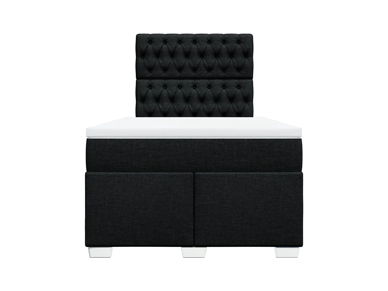 Sommier à lattes de lit avec matelas noir 120x190 cm tissu