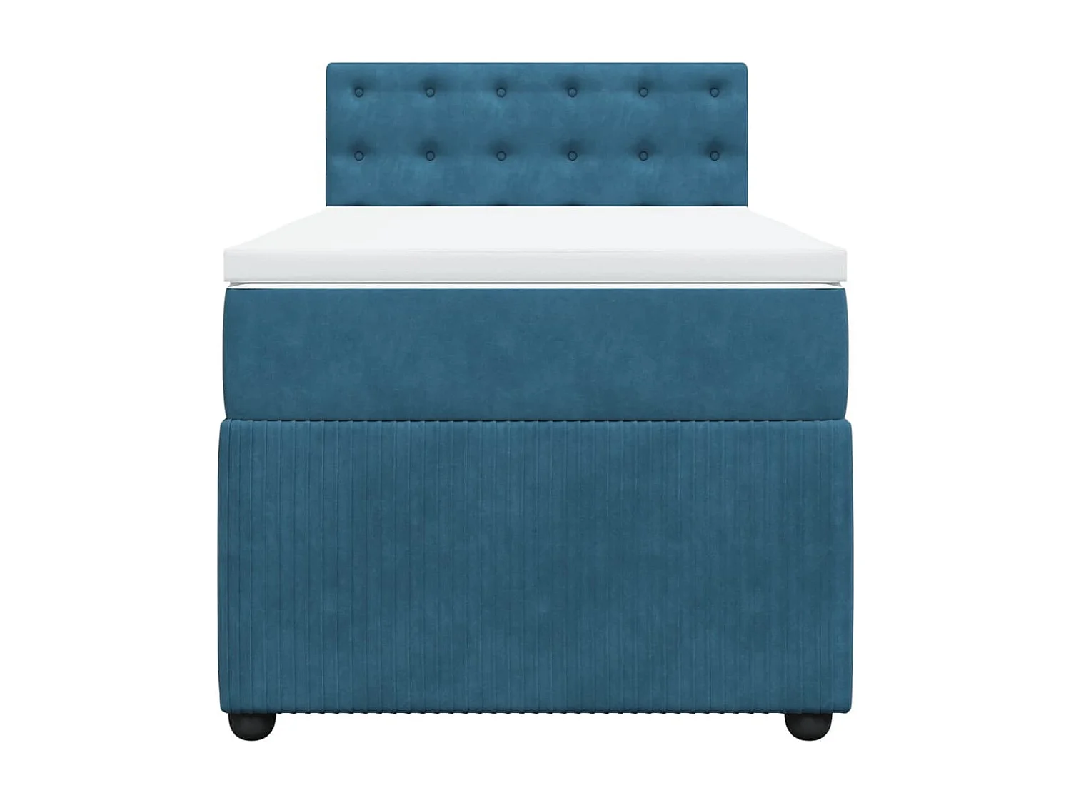 Cama boxspring com colchão 100x200 cm veludo azul