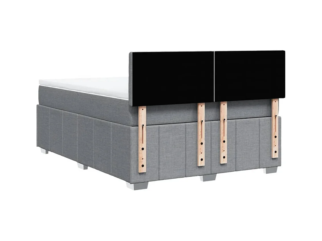 Sommier à lattes de lit avec matelas Gris clair 160x200cm Tissu