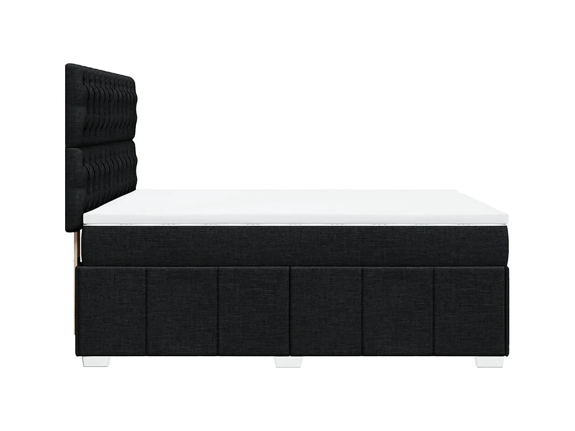 Sommier à lattes de lit avec matelas Noir 140x200 cm Tissu