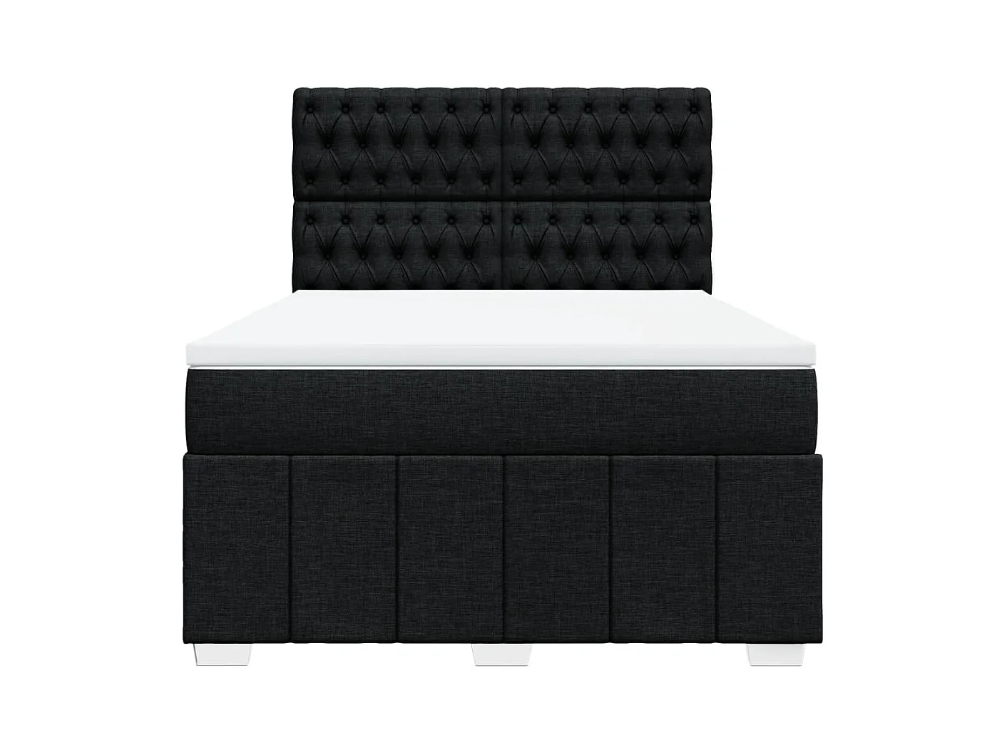 Sommier à lattes de lit avec matelas Noir 140x200 cm Tissu