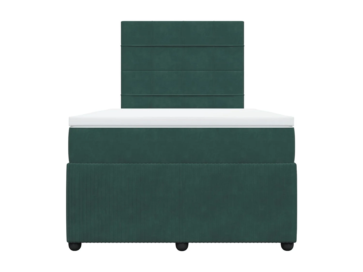 Cama box spring con colchón terciopelo verde oscuro 120x200 cm