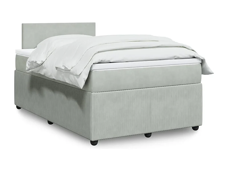 Boxspring met matras fluweel lichtgrijs 120x200 cm