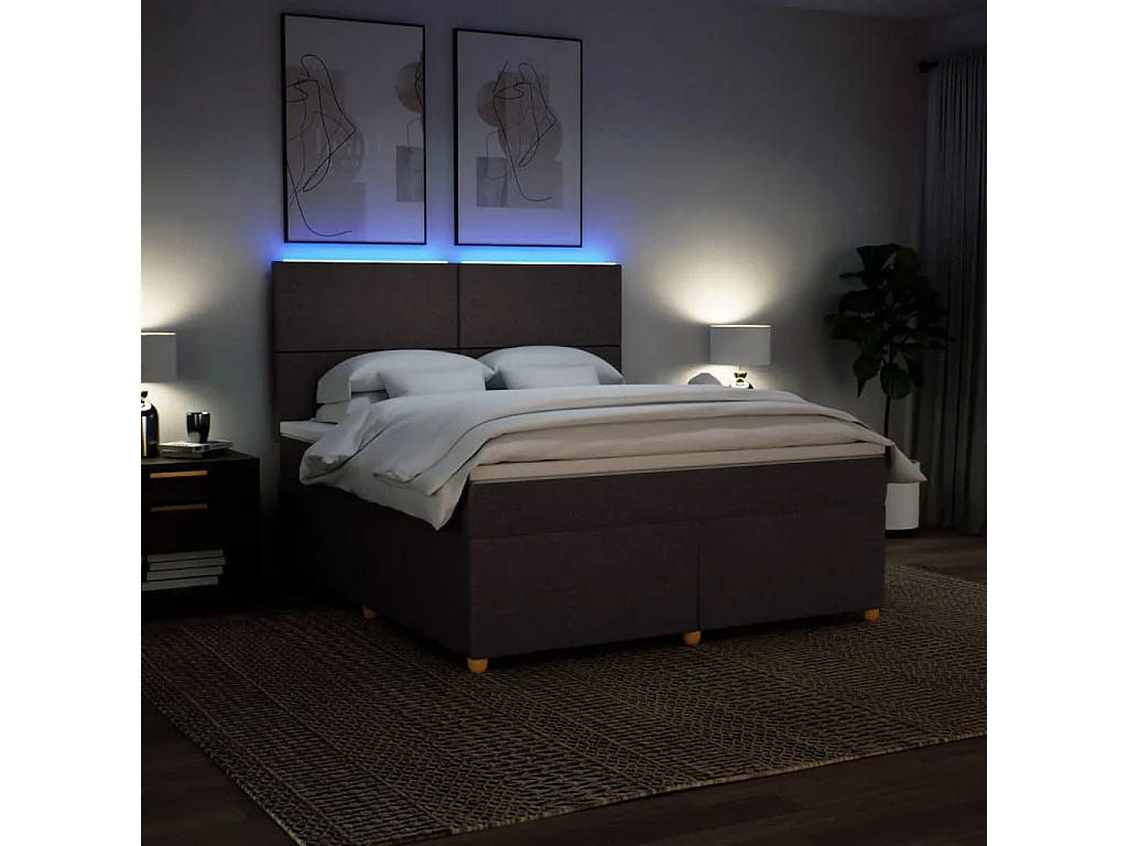 Sommier à lattes de lit avec matelas Marron foncé 180x200 cm