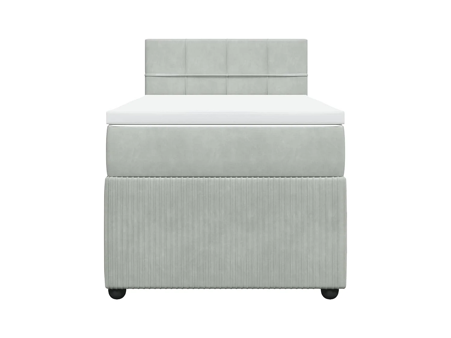 Sommier à lattes de lit et matelas Gris clair 90x200 cm Velours