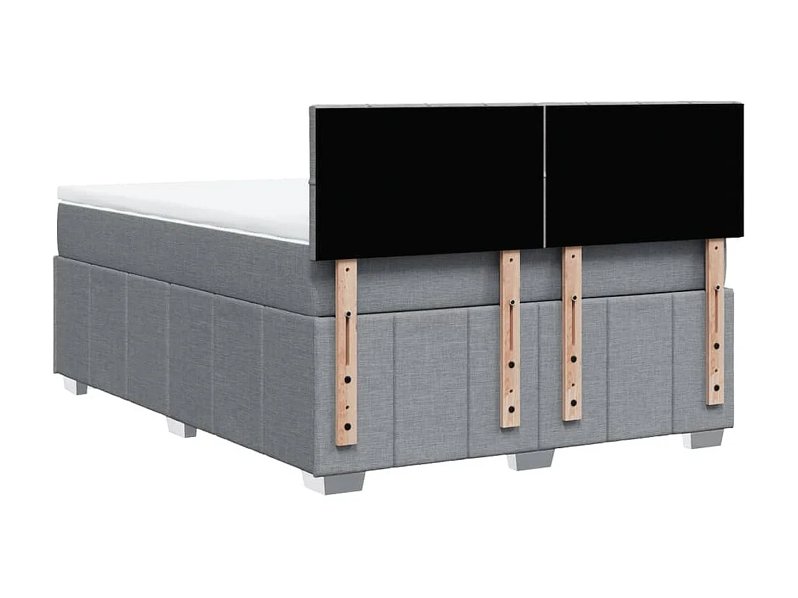 Sommier à lattes de lit avec matelas Gris clair 140x190cm Tissu