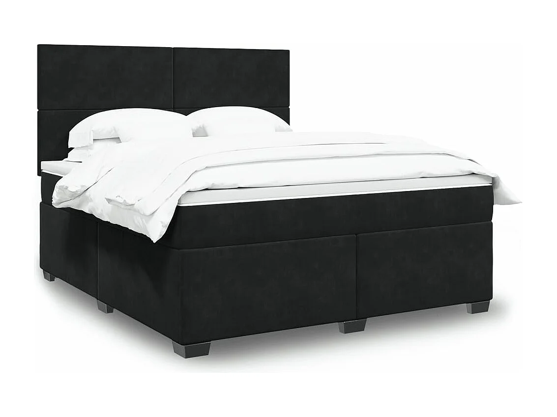 Boxspring met matras fluweel zwart 180x200 cm