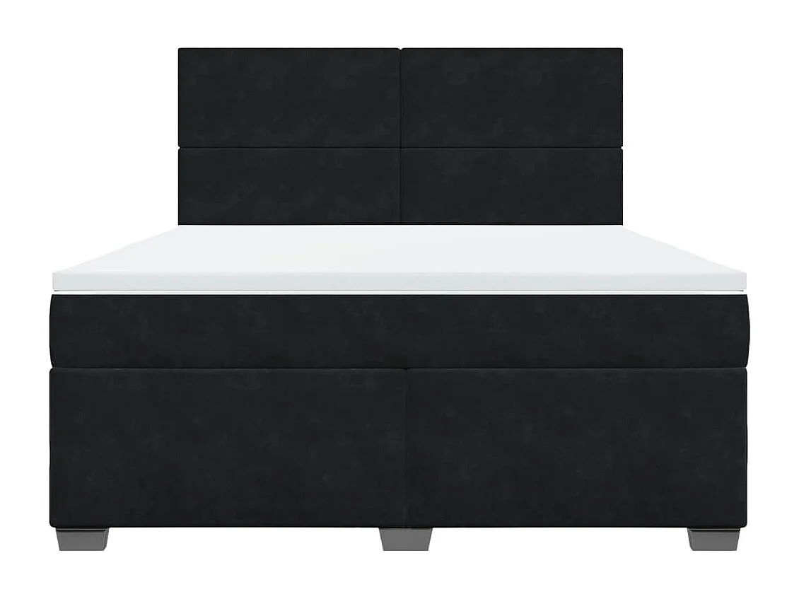 Sommier à lattes de lit avec matelas Noir 180x200 cm Velours