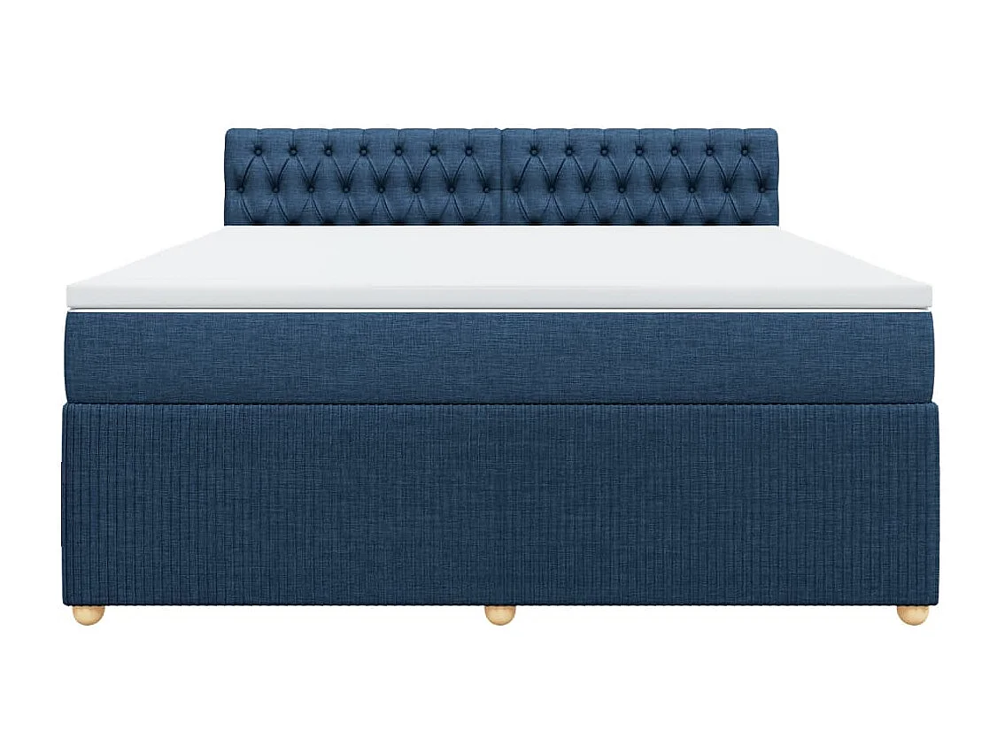 Cama com molas/colchão 180x200 cm tecido azul
