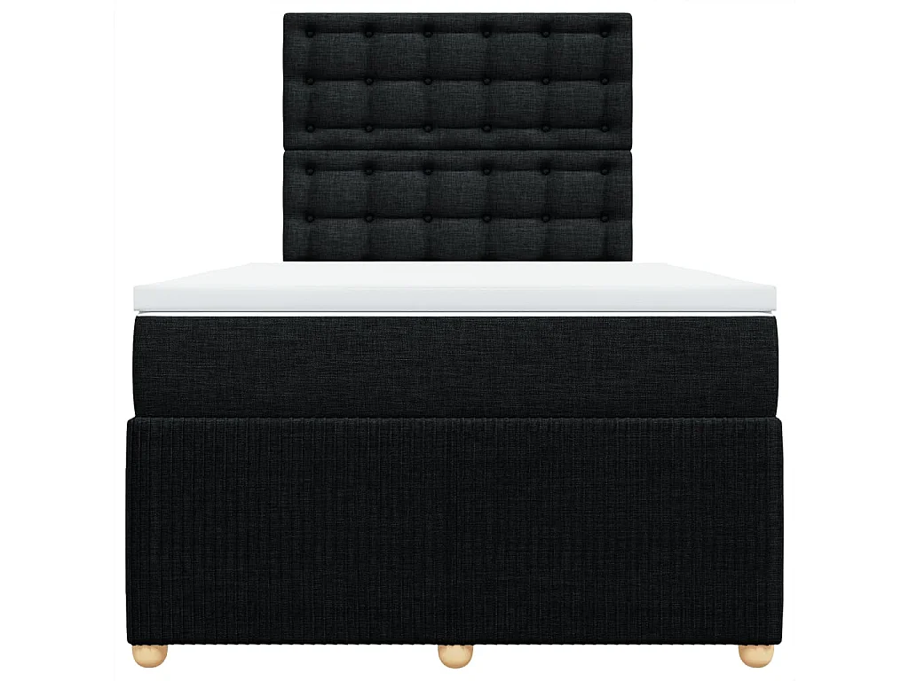 Boxspring met matras stof zwart 120x200 cm