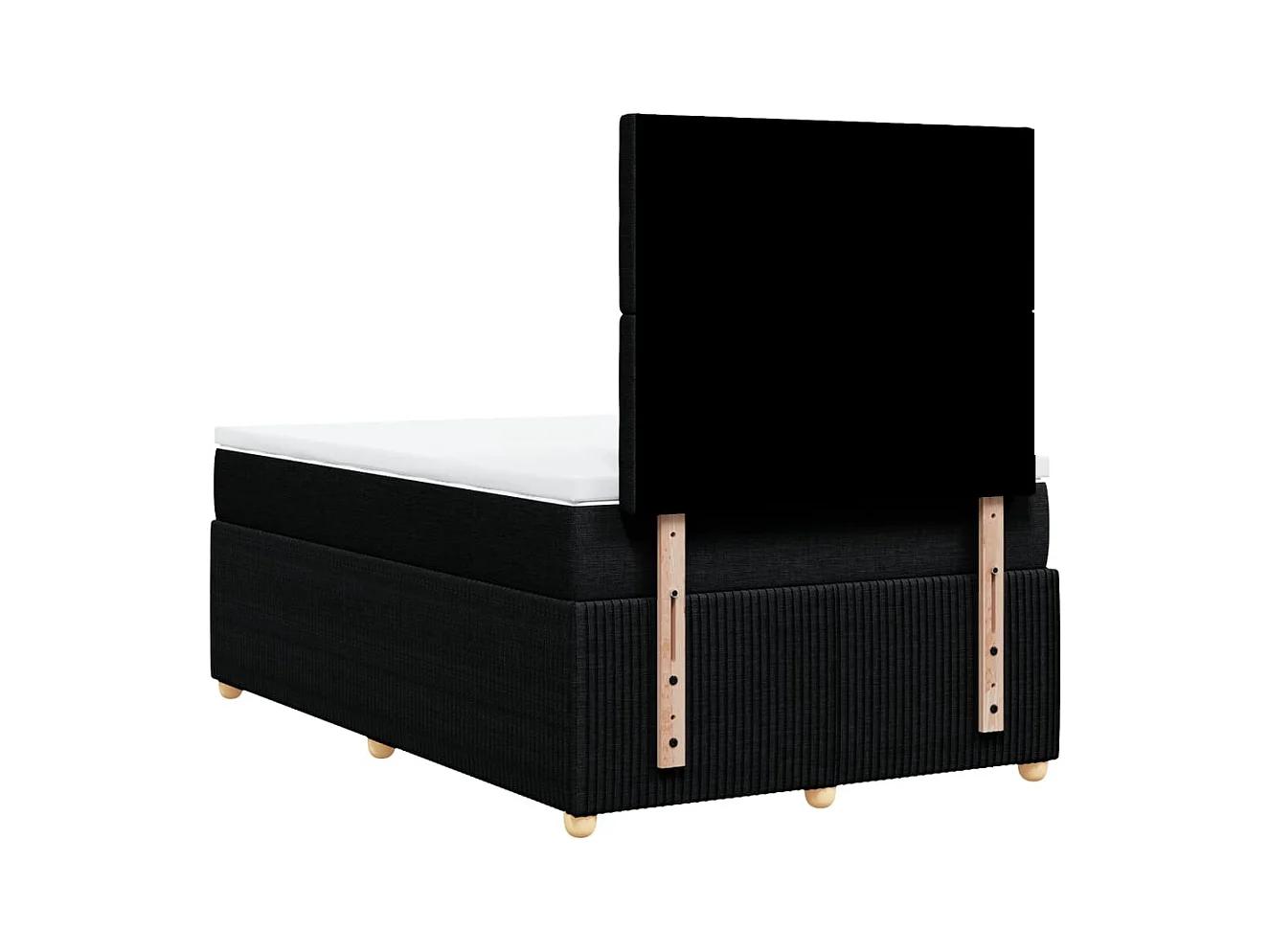 Sommier à lattes de lit avec matelas Noir 120x200 cm Tissu