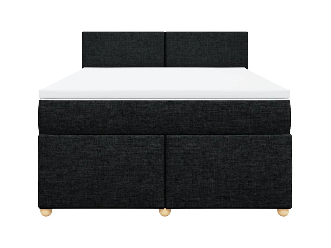 Sommier à lattes de lit avec matelas Noir 140x190 cm Tissu