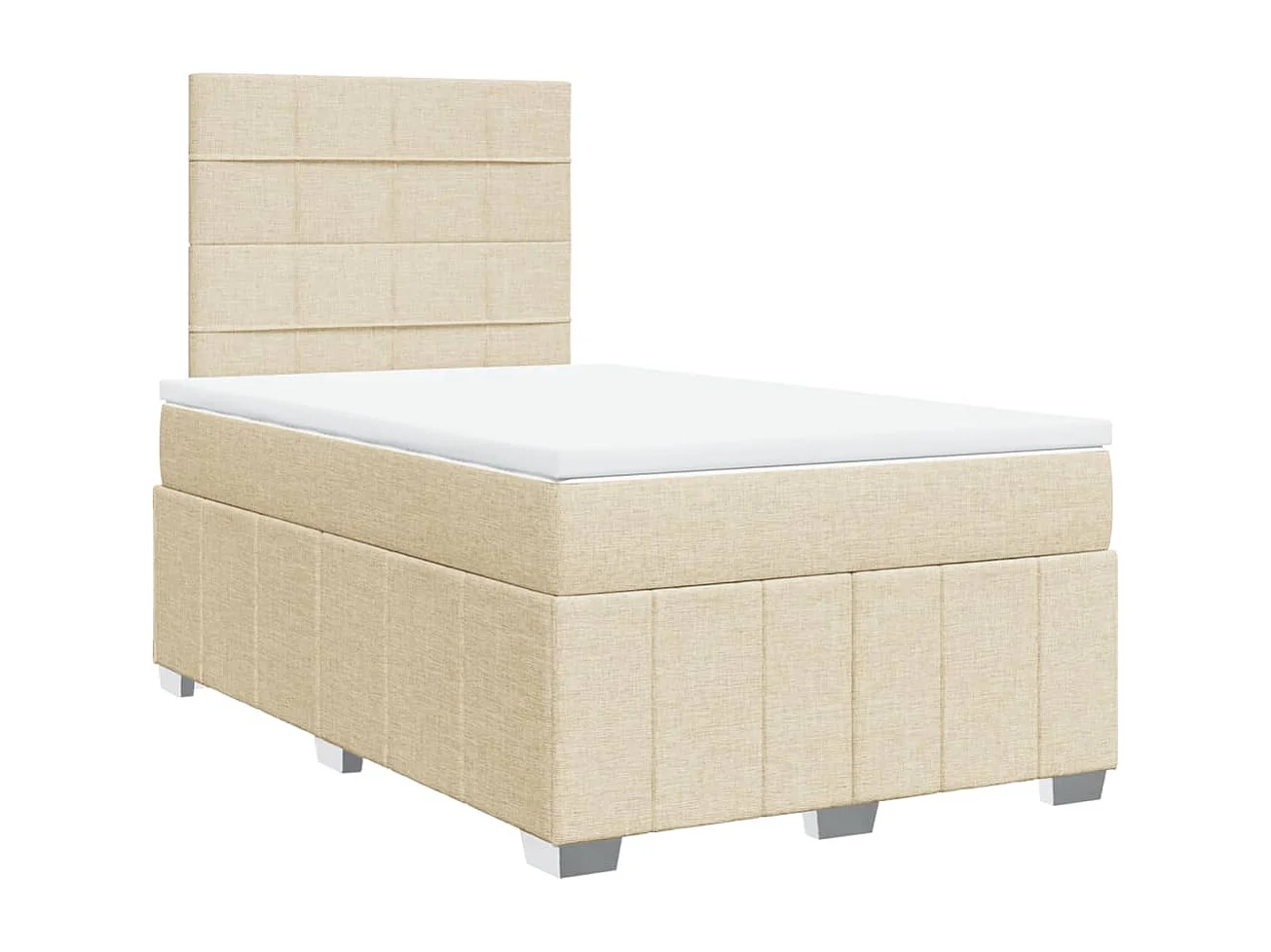 Boxspring met matras stof crèmekleurig 120x190 cm