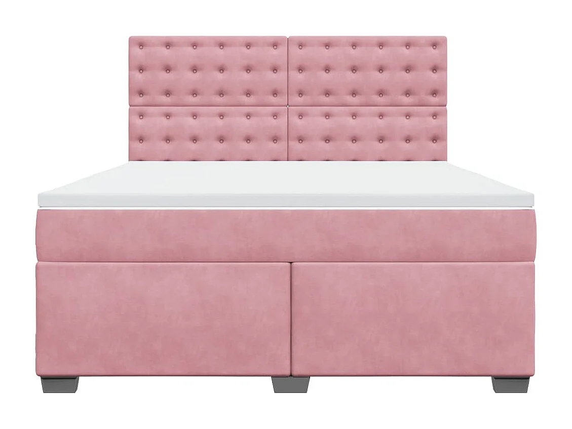 Sommier à lattes de lit avec matelas Rose 180x200 cm Velours