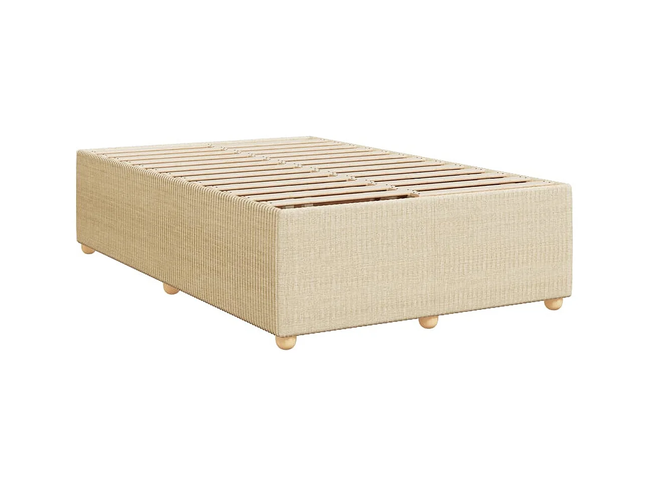 Sommier à lattes de lit avec matelas Crème 120x200 cm Tissu