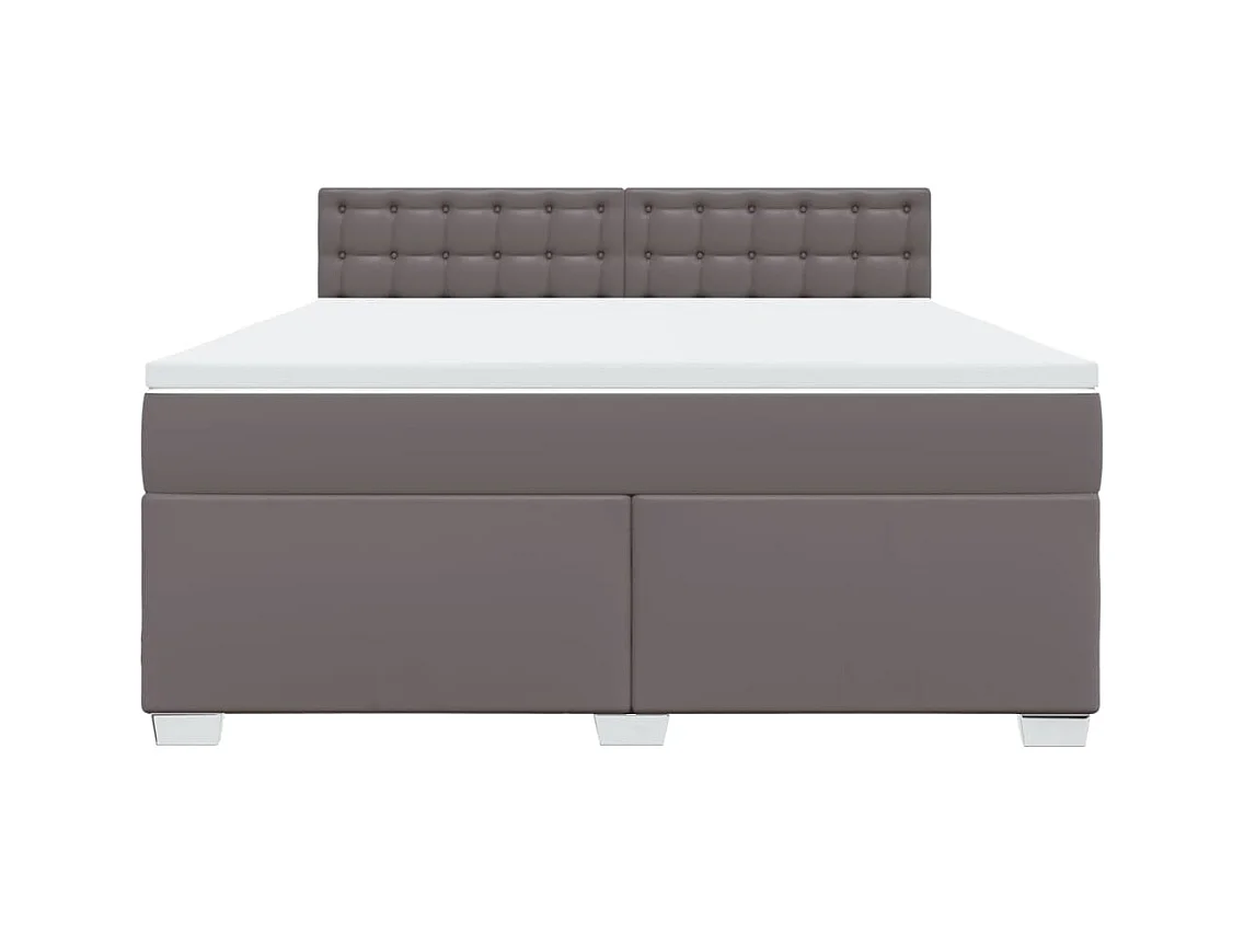 Sommier à lattes de lit avec matelas Gris 180x200 cm Similicuir