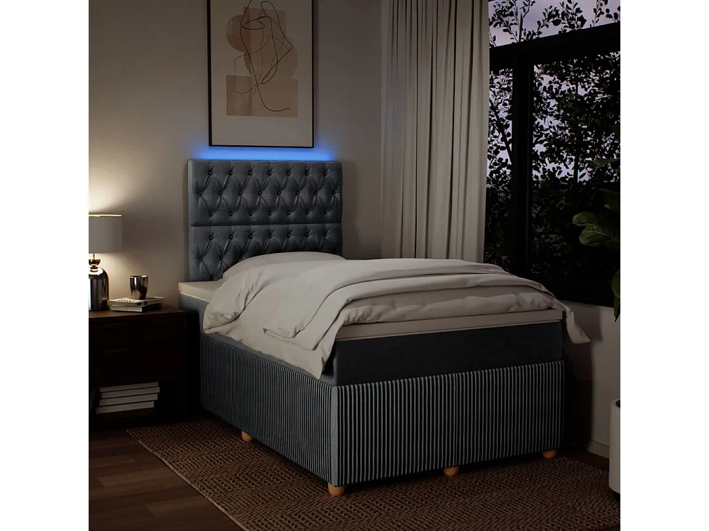 Sommier à lattes de lit avec matelas Gris clair 120x200cm Tissu