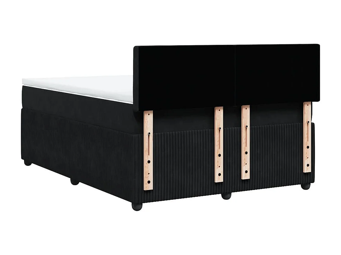 Cama com molas/colchão 140x190 cm veludo preto