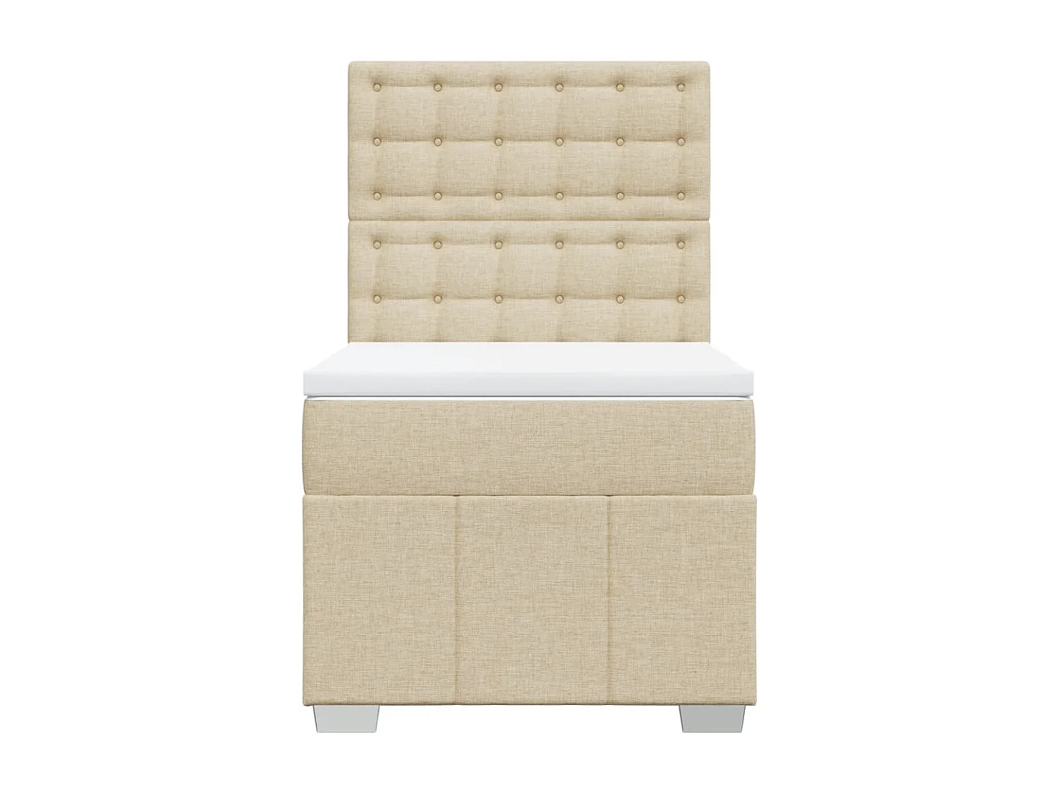 Boxspring met matras stof crèmekleurig 80x200 cm