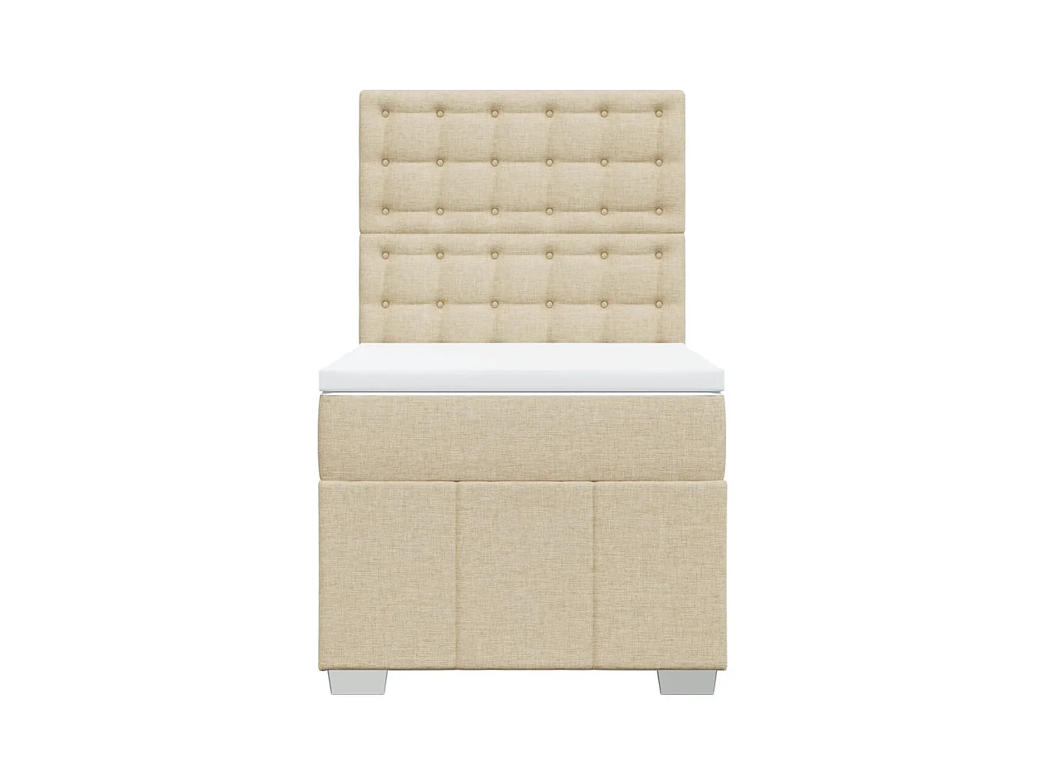 Sommier à lattes de lit avec matelas Crème 80x200 cm Tissu