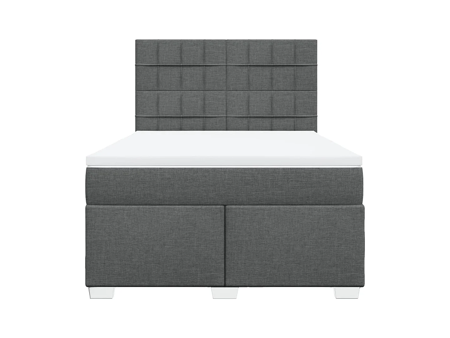 Sommier à lattes de lit avec matelas Gris foncé 160x200cm Tissu