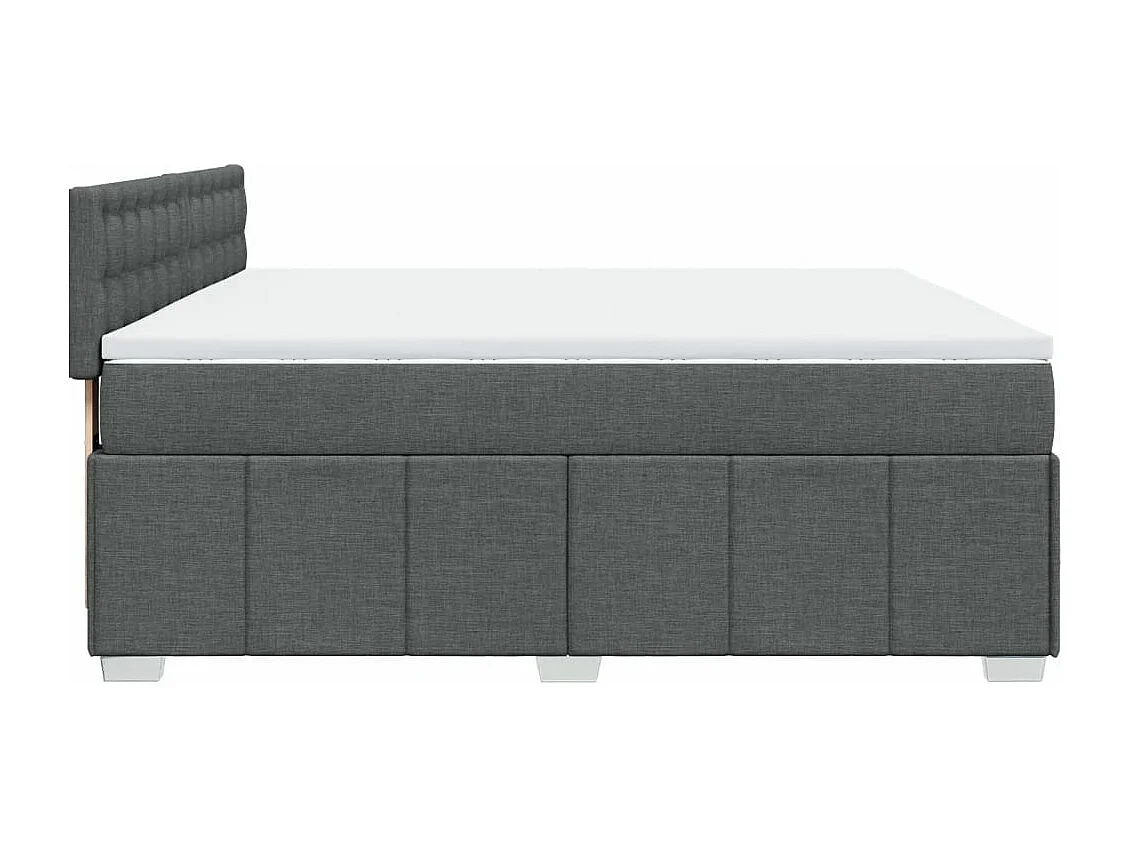 Cama box spring con colchón tela gris oscuro 180x200 cm