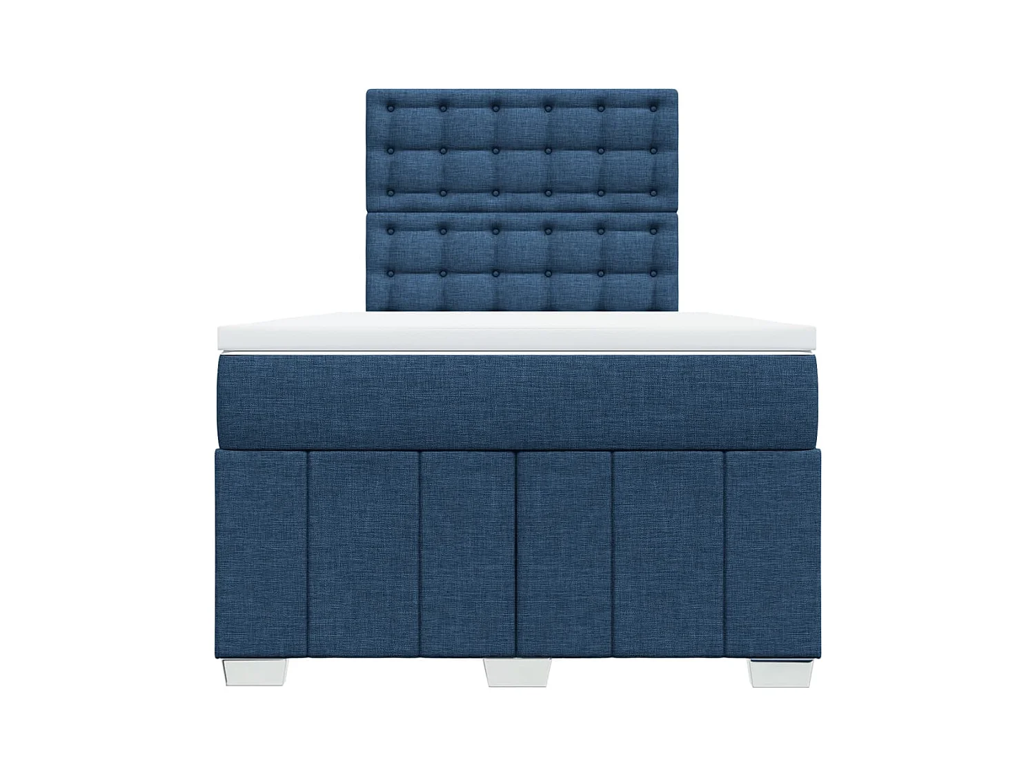 Cama boxspring com colchão 120x190 cm tecido azul