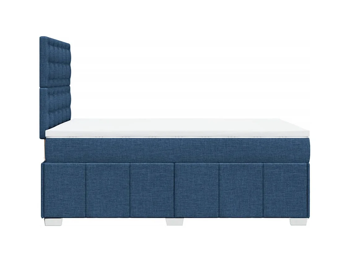 Cama boxspring com colchão 120x190 cm tecido azul