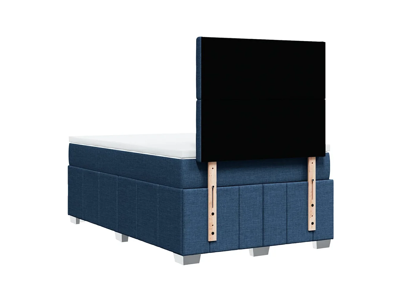 Cama boxspring com colchão 120x190 cm tecido azul